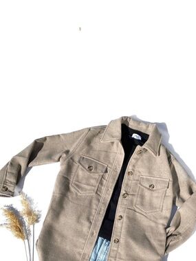 RD Style Beige Lightweight Shirt Jacket